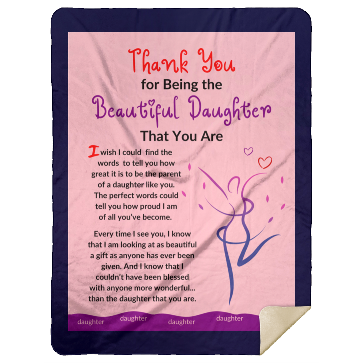 Premium Sherpa Blanket 60x80: Thank You for Being the Beautiful Daughter That You Are