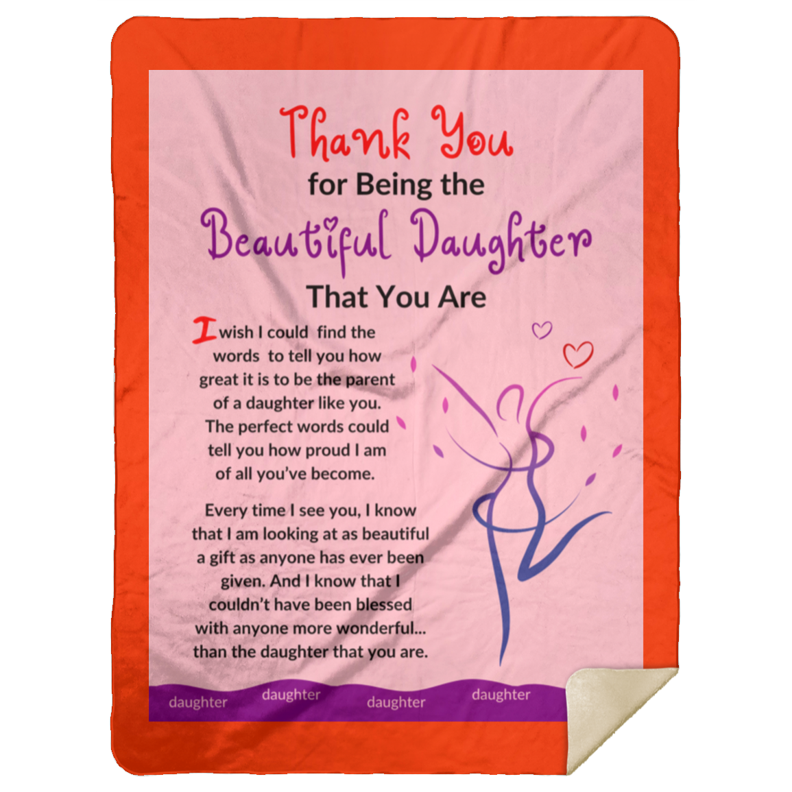 Premium Sherpa Blanket 60x80: Thank You for Being the Beautiful Daughter That You Are