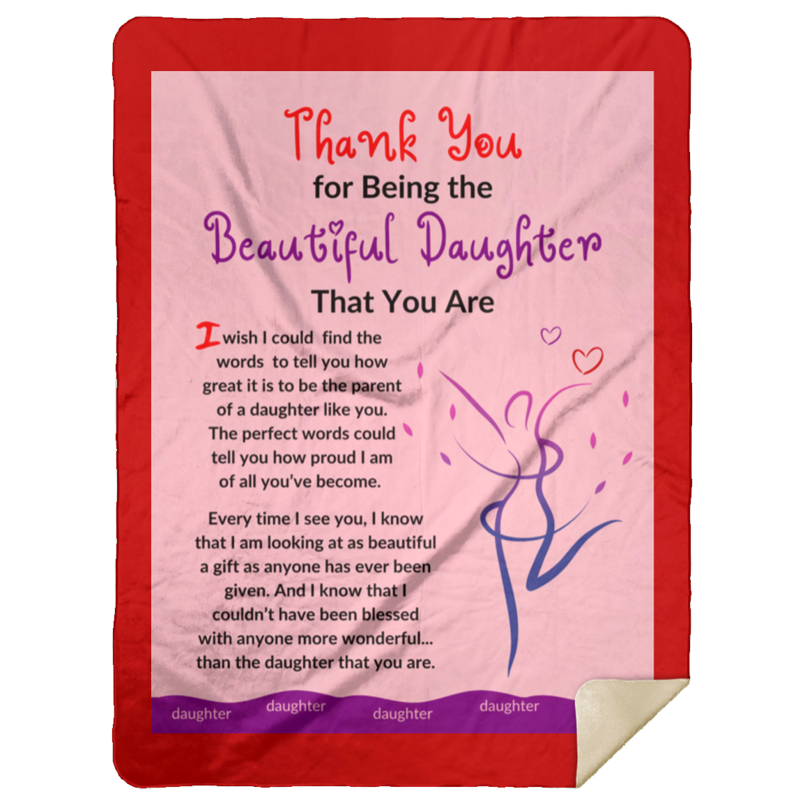 Premium Sherpa Blanket 60x80: Thank You for Being the Beautiful Daughter That You Are