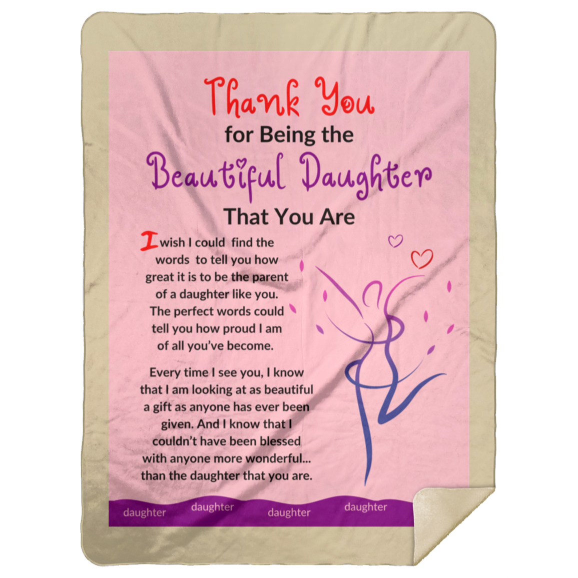 Premium Sherpa Blanket 60x80: Thank You for Being the Beautiful Daughter That You Are