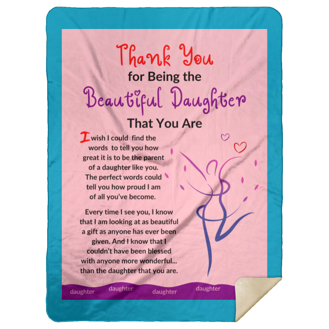 Premium Sherpa Blanket 60x80: Thank You for Being the Beautiful Daughter That You Are