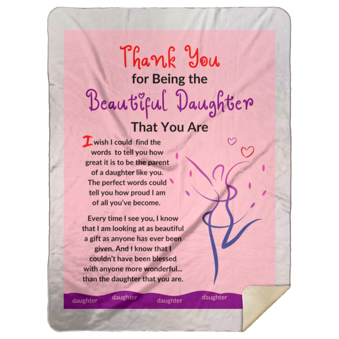 Premium Sherpa Blanket 60x80: Thank You for Being the Beautiful Daughter That You Are