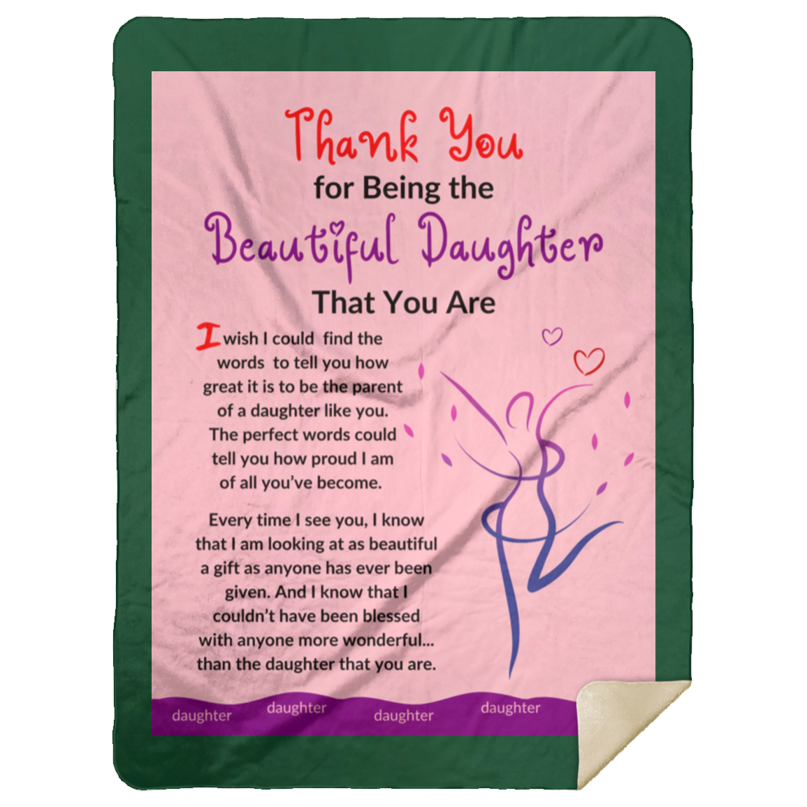 Premium Sherpa Blanket 60x80: Thank You for Being the Beautiful Daughter That You Are