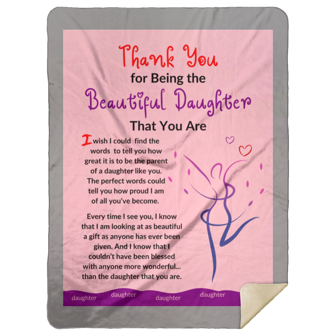 Premium Sherpa Blanket 60x80: Thank You for Being the Beautiful Daughter That You Are