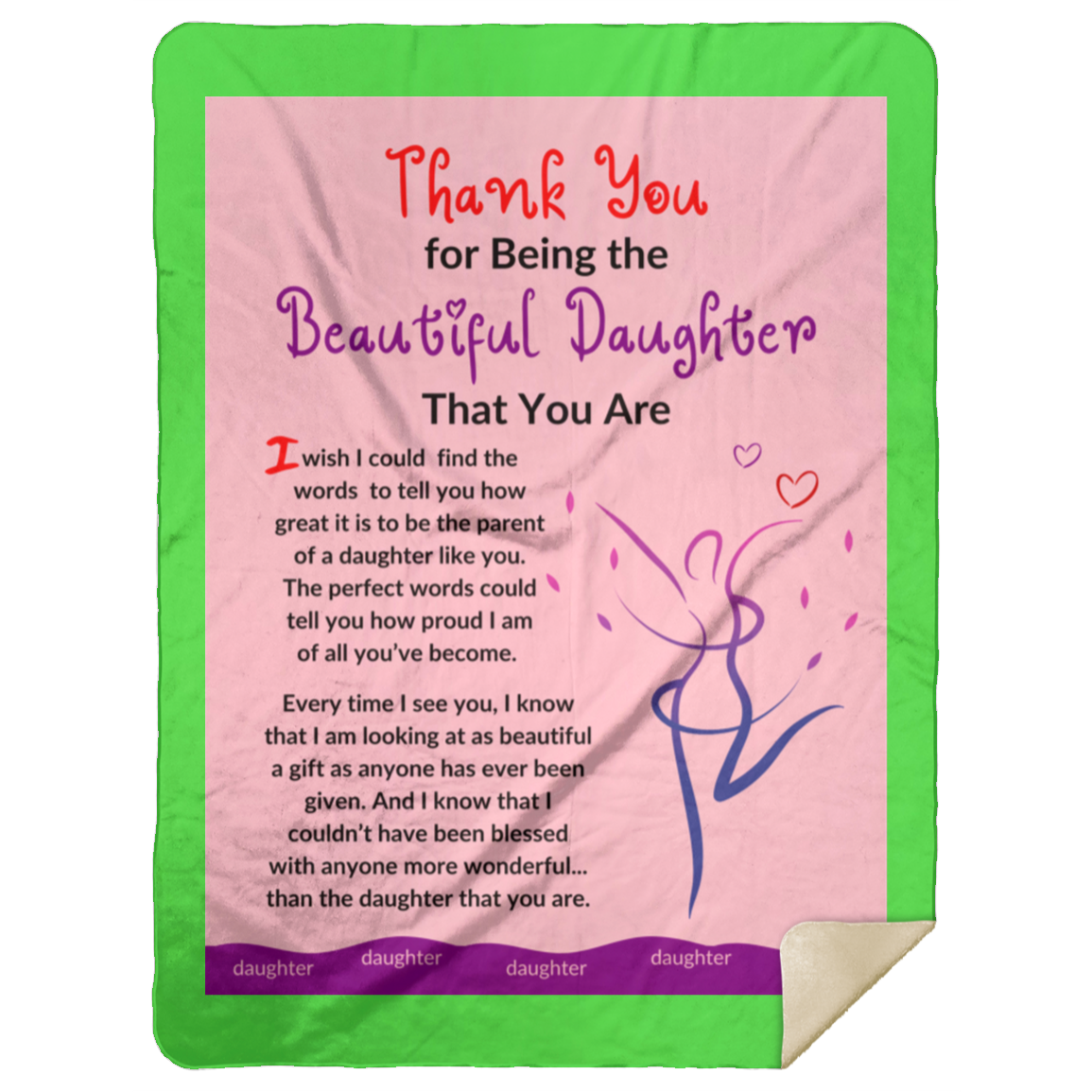 Premium Sherpa Blanket 60x80: Thank You for Being the Beautiful Daughter That You Are