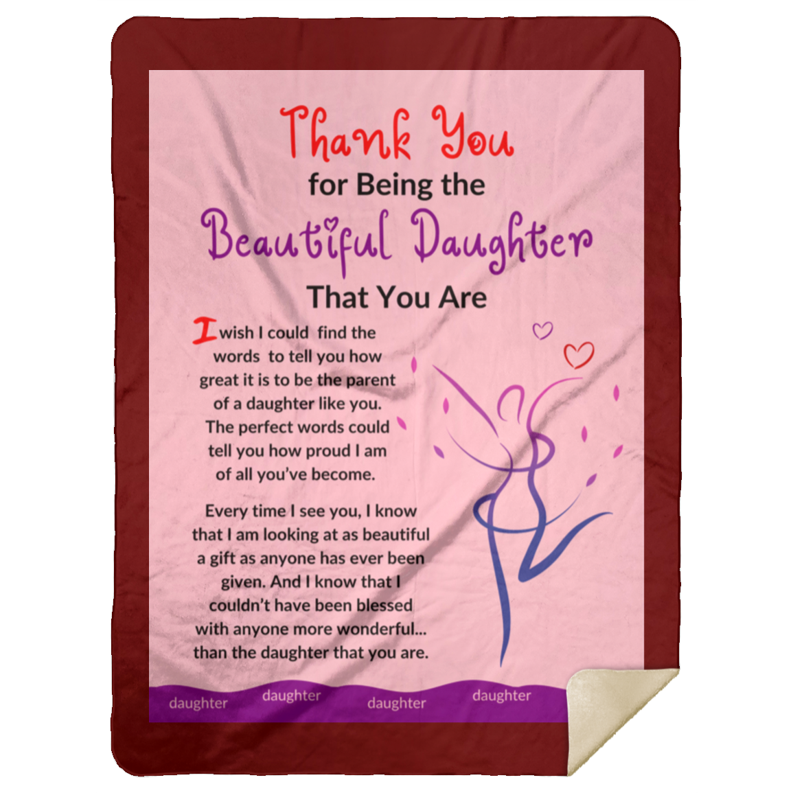 Premium Sherpa Blanket 60x80: Thank You for Being the Beautiful Daughter That You Are