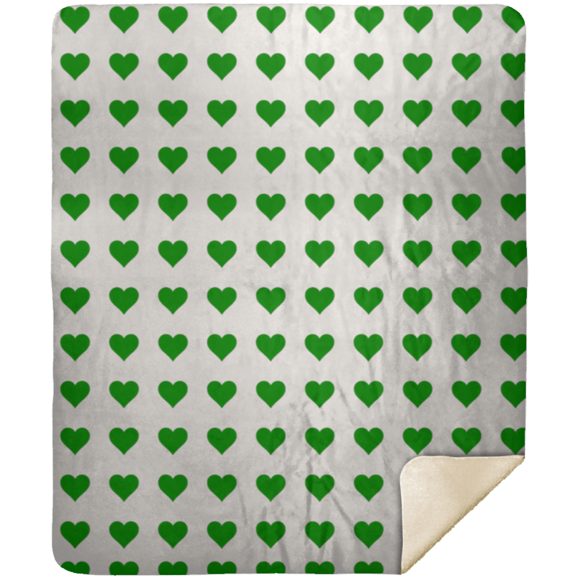 Premium Sherpa Blanket 50x60: GREEN HEARTS