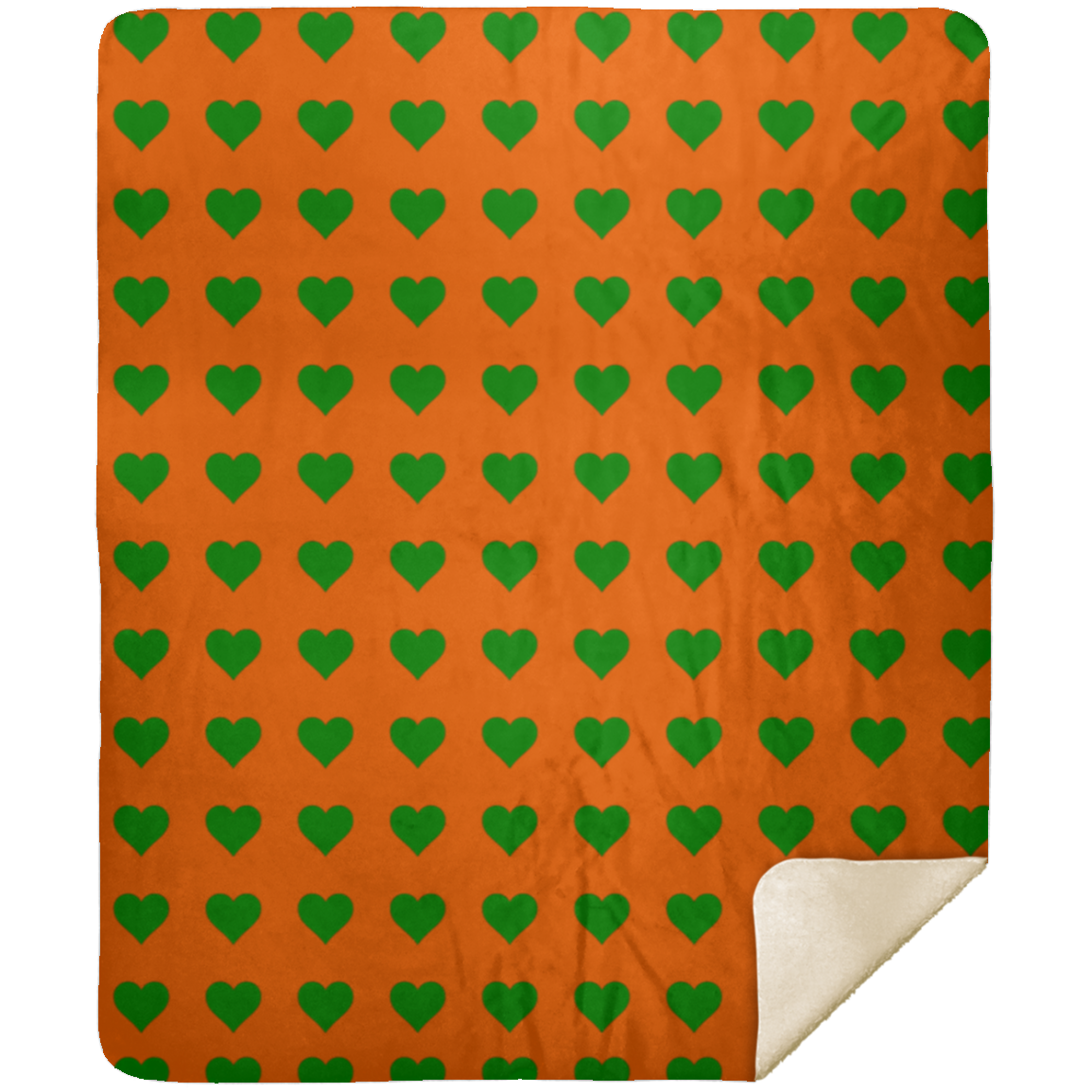 Premium Sherpa Blanket 50x60: GREEN HEARTS