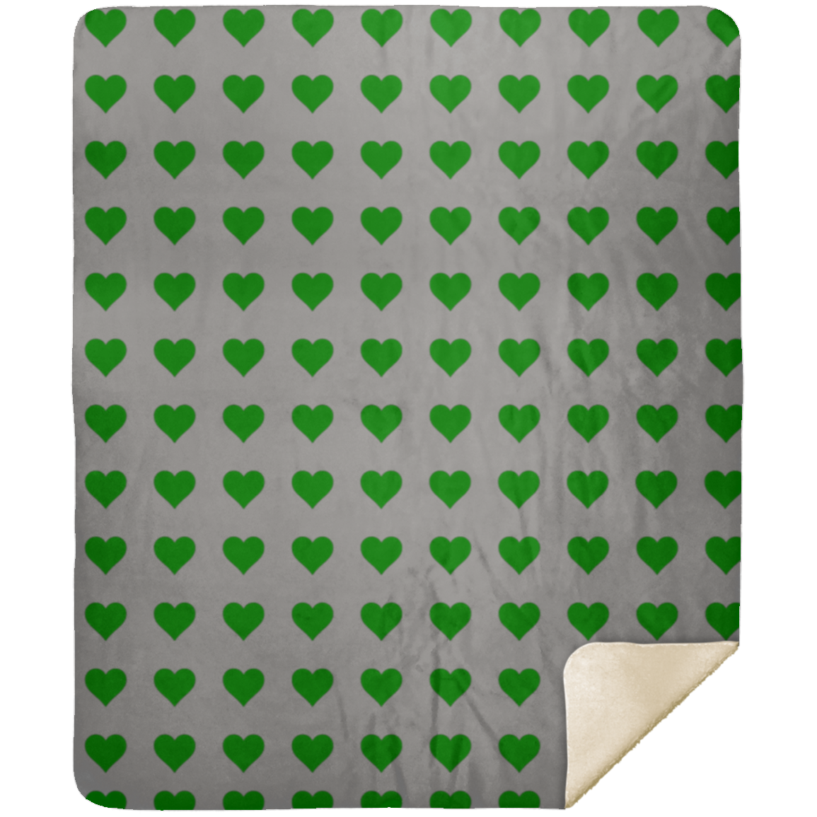 Premium Sherpa Blanket 50x60: GREEN HEARTS