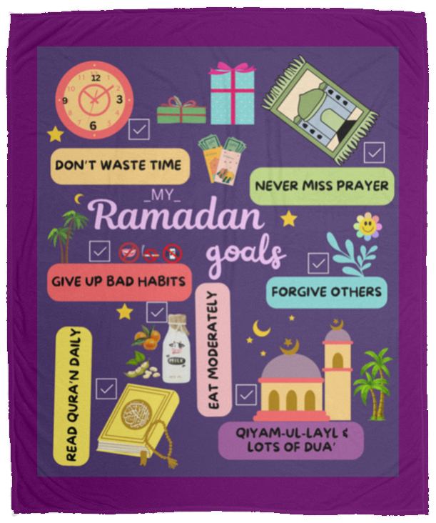 Plush Fleece Blanket - 50x60: RAMADAN GOALS BLANKET