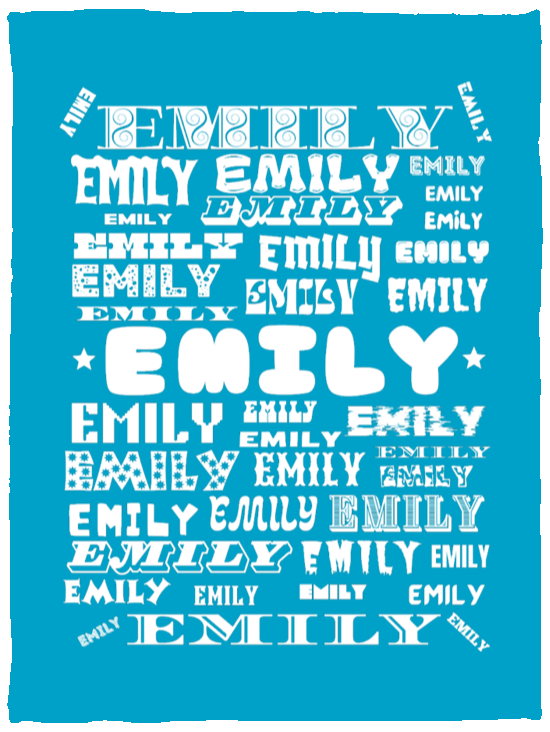 Plush Fleece Blanket - 30x40: EMILY