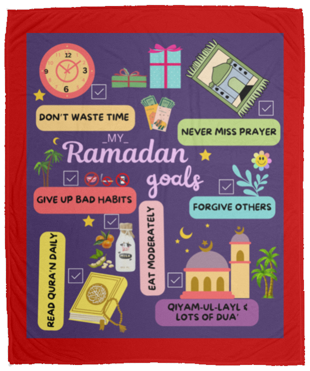 Plush Fleece Blanket - 50x60: RAMADAN GOALS BLANKET