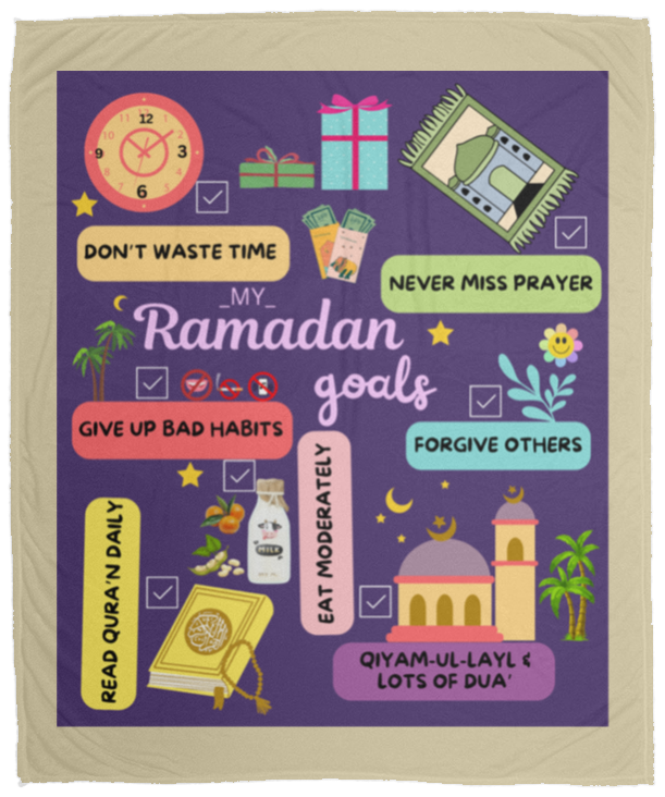 Plush Fleece Blanket - 50x60: RAMADAN GOALS BLANKET