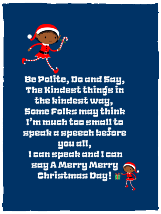 Plush Fleece Blanket - 30x40: ELF SARAH’S CHRISTMAS BLANKET BE POLITE, DO AND SAY, THE KINDEST THINGS,...