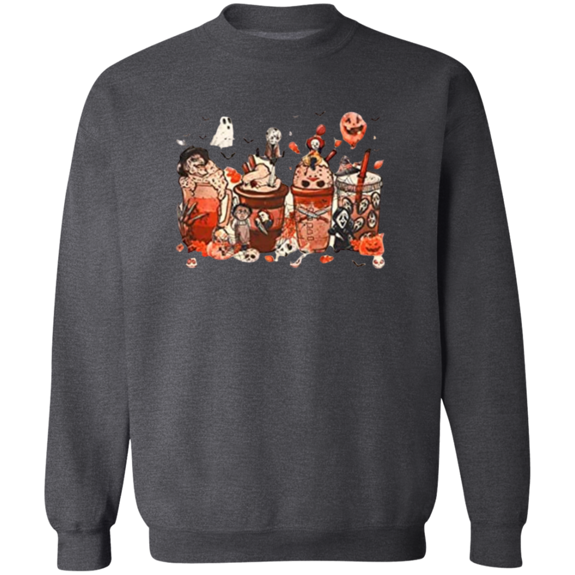 Crewneck Pullover Sweatshirt: HALLOWEEN COFFEE SWEATSHIRT