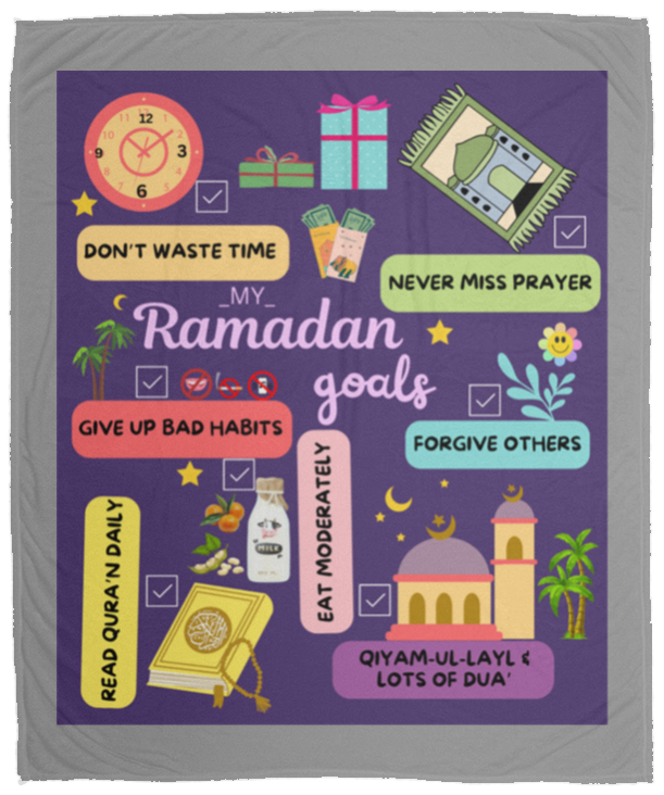 Plush Fleece Blanket - 50x60: RAMADAN GOALS BLANKET