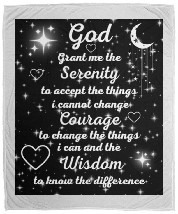 Plush Fleece Blanket - 50x60: SERENITY PRAYER BLANKET