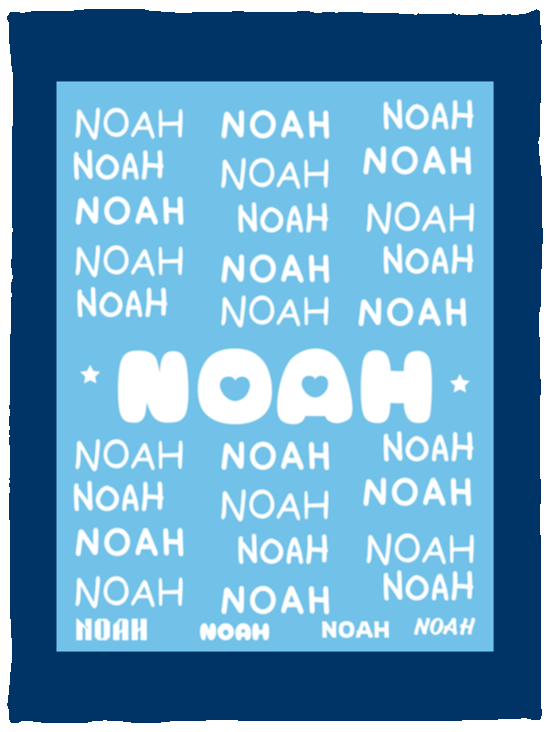 Plush Fleece Blanket - 30x40: NOAH