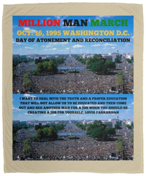 Plush Fleece Blanket - 50x60: MILLION MAN MARCH OCT. 16, 1995 WASHINGTON D.C....BLANKET