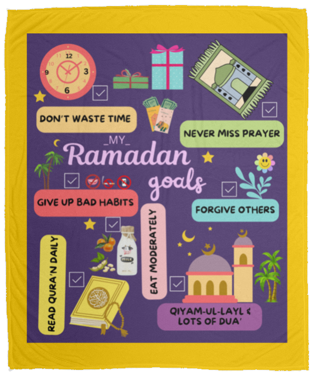 Plush Fleece Blanket - 50x60: RAMADAN GOALS BLANKET