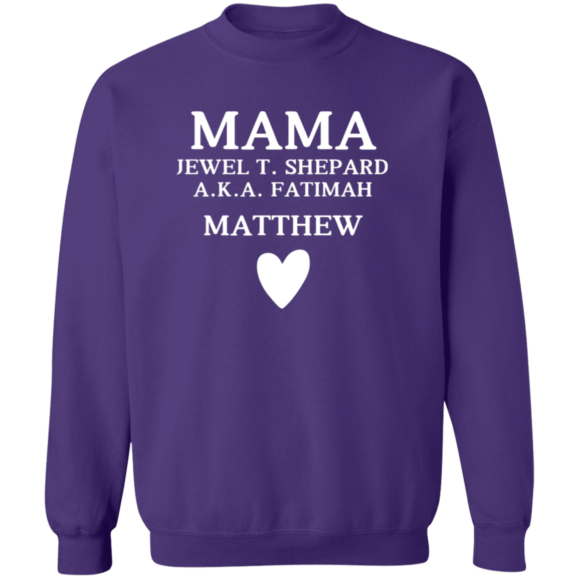 G180 Crewneck Pullover Sweatshirt: JEWEL T. SHEPARD MATTHEW