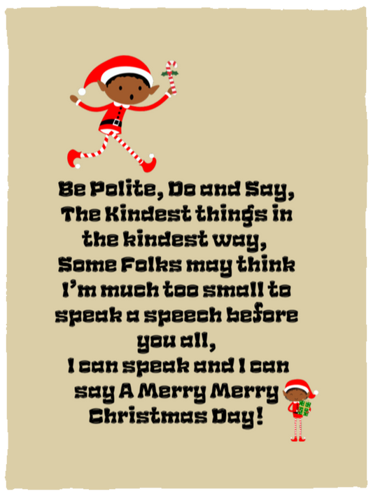 Plush Fleece Blanket - 30x40: ELF JAMES’S Christmas Speech Blanket BE POLITE, DO AND SAY, THE KINDEST THINGS,...