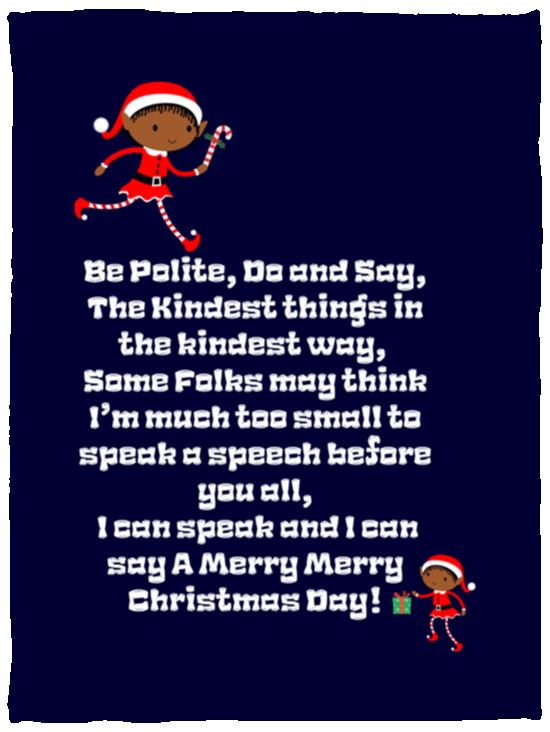 Plush Fleece Blanket - 30x40: ELF SARAH’S CHRISTMAS BLANKET BE POLITE, DO AND SAY, THE KINDEST THINGS,...