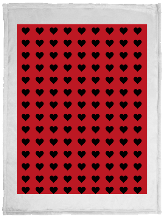 Plush Fleece Blanket - 30x40: BLACK HEARTS