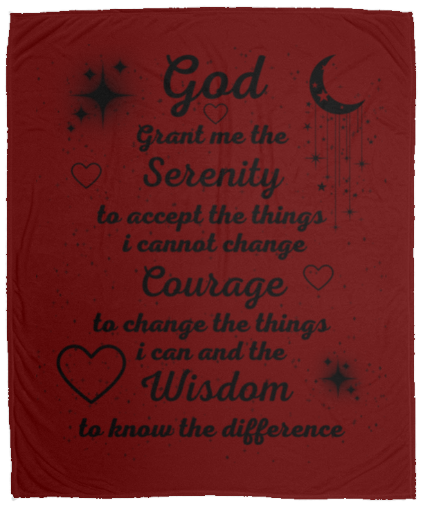 Plush Fleece Blanket - 50x60: SERENITY PRAYER BLANKET