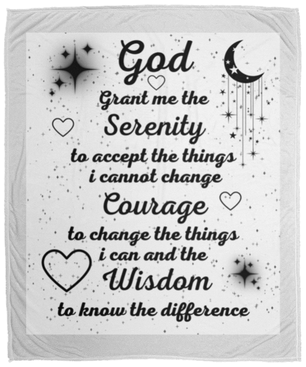 Plush Fleece Blanket - 50x60: SERENITY PRAYER BLANKET