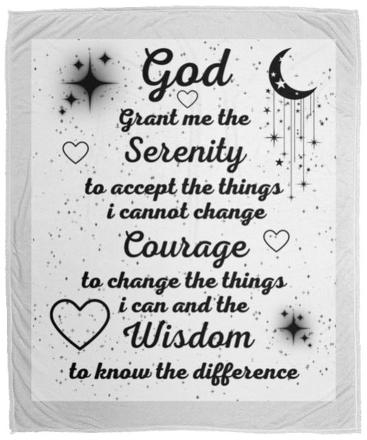 Plush Fleece Blanket - 50x60: SERENITY PRAYER BLANKET