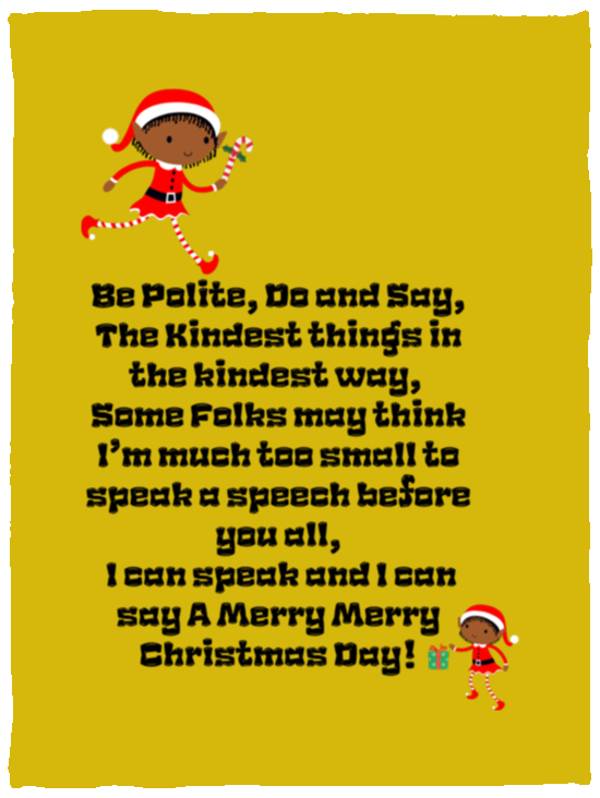 Plush Fleece Blanket - 30x40: ELF SARAH’S CHRISTMAS BLANKET BE POLITE, DO AND SAY, THE KINDEST THINGS,...