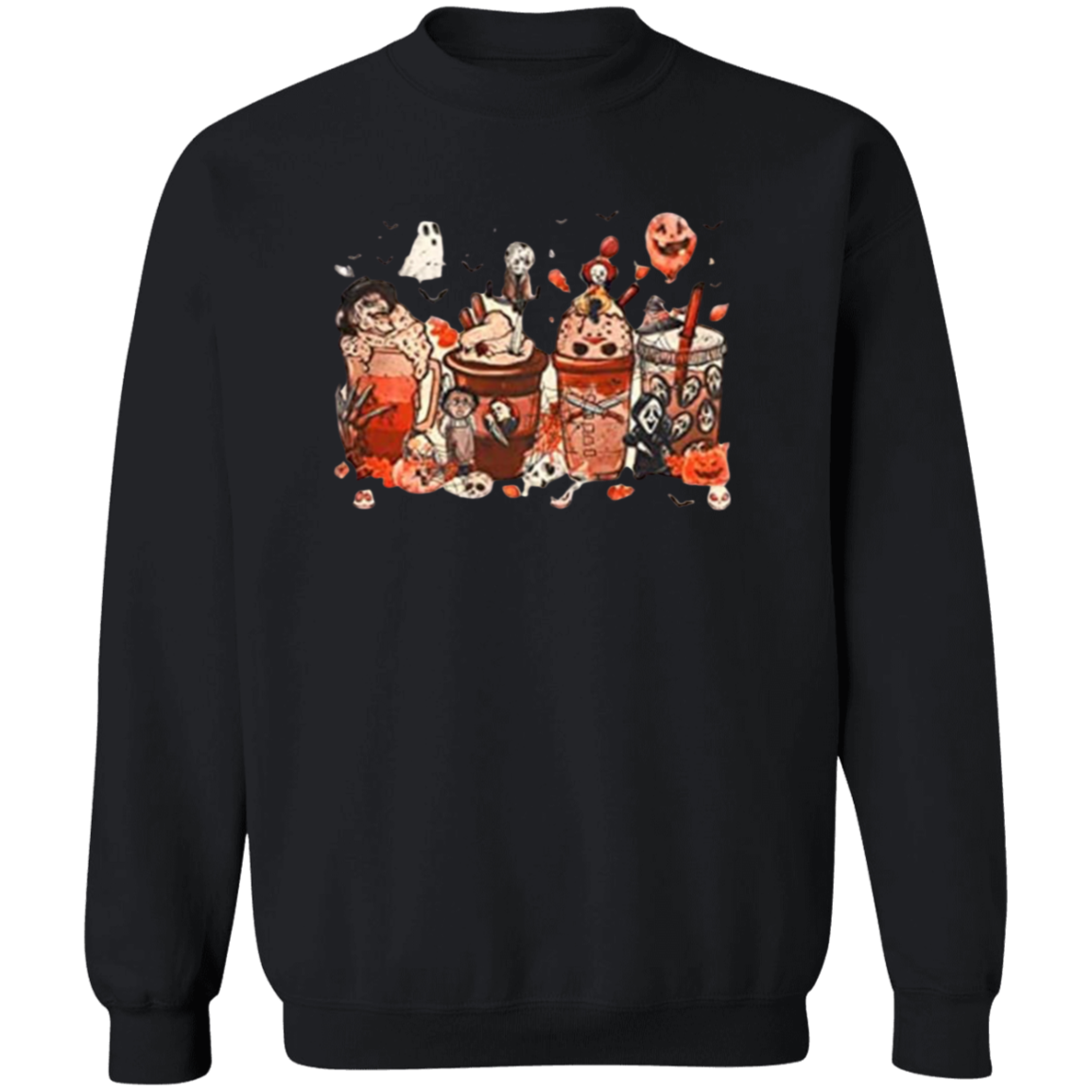 Crewneck Pullover Sweatshirt: HALLOWEEN COFFEE SWEATSHIRT