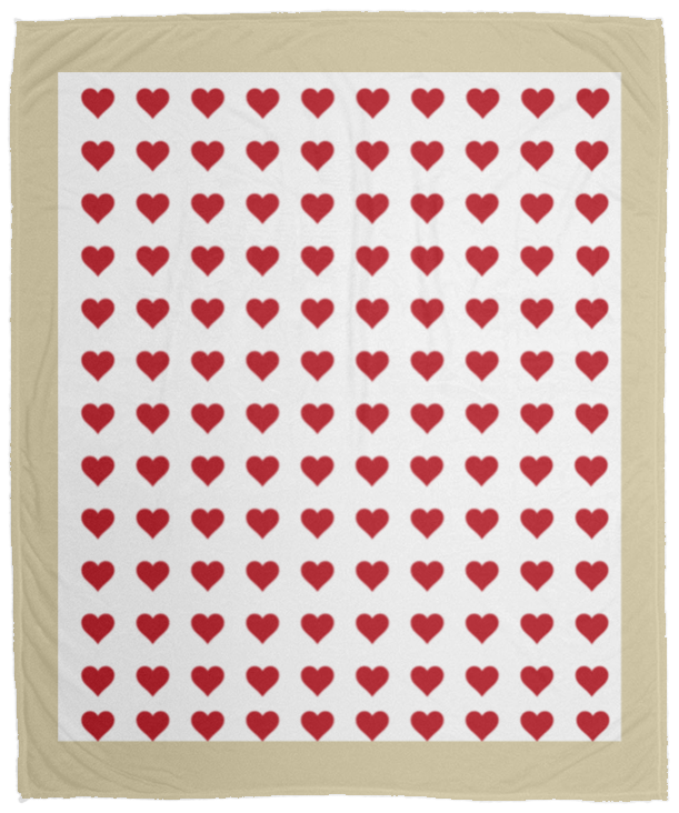 Plush Fleece Blanket - 50x60: HEARTS