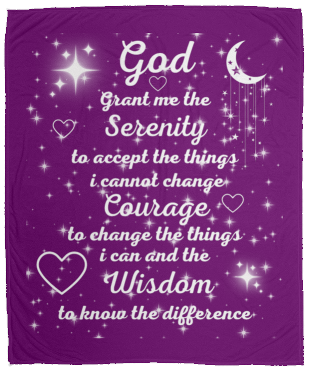 Plush Fleece Blanket - 50x60: SERENITY PRAYER BLANKET