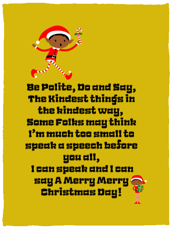 Plush Fleece Blanket - 30x40: ELF JAMES’S Christmas Speech Blanket BE POLITE, DO AND SAY, THE KINDEST THINGS,...