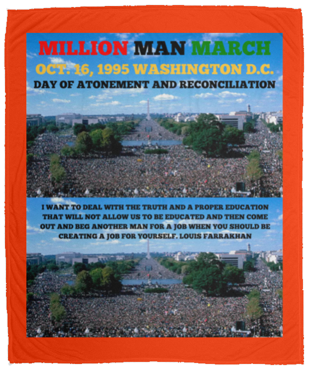 Plush Fleece Blanket - 50x60: MILLION MAN MARCH OCT. 16, 1995 WASHINGTON D.C....BLANKET