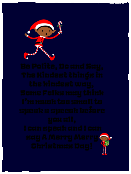Plush Fleece Blanket - 30x40: ELF JAMES’S Christmas Speech Blanket BE POLITE, DO AND SAY, THE KINDEST THINGS,...