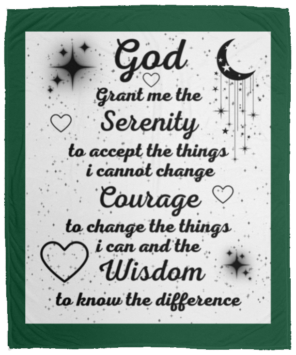 Plush Fleece Blanket - 50x60: SERENITY PRAYER BLANKET