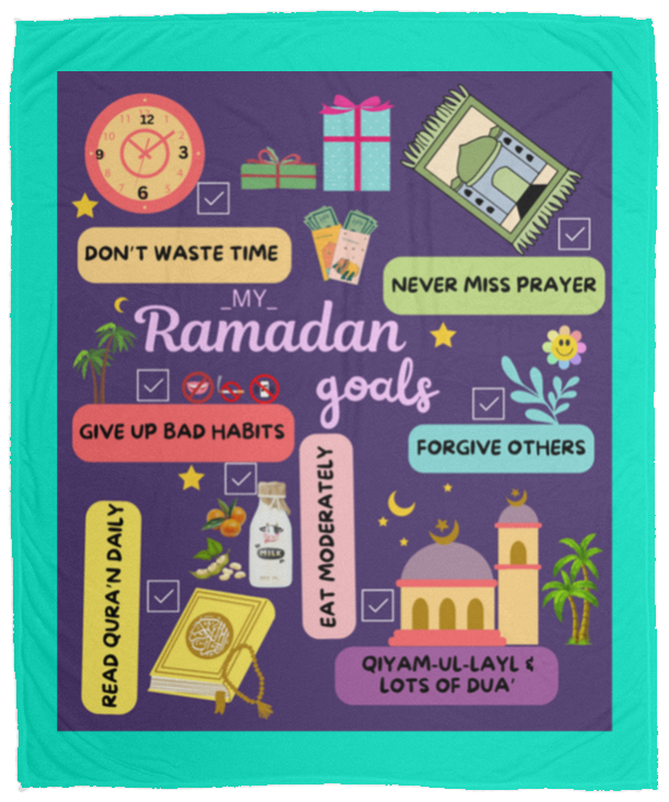 Plush Fleece Blanket - 50x60: RAMADAN GOALS BLANKET