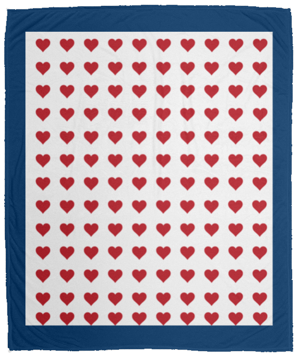 Plush Fleece Blanket - 50x60: HEARTS