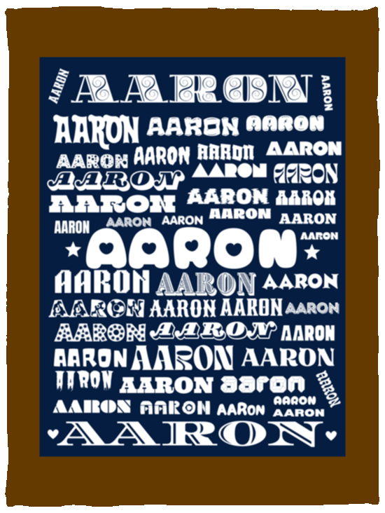 Plush Fleece Blanket - 30x40: AARON NAME BLANKET