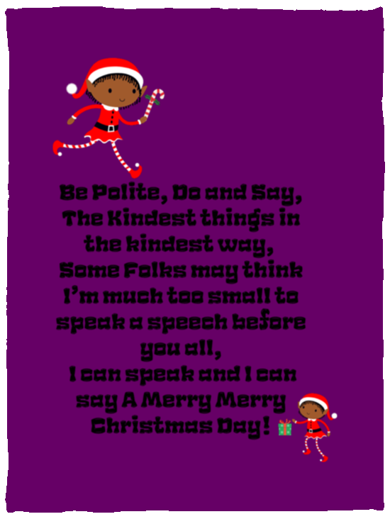 Plush Fleece Blanket - 30x40: ELF SARAH’S CHRISTMAS BLANKET BE POLITE, DO AND SAY, THE KINDEST THINGS,...