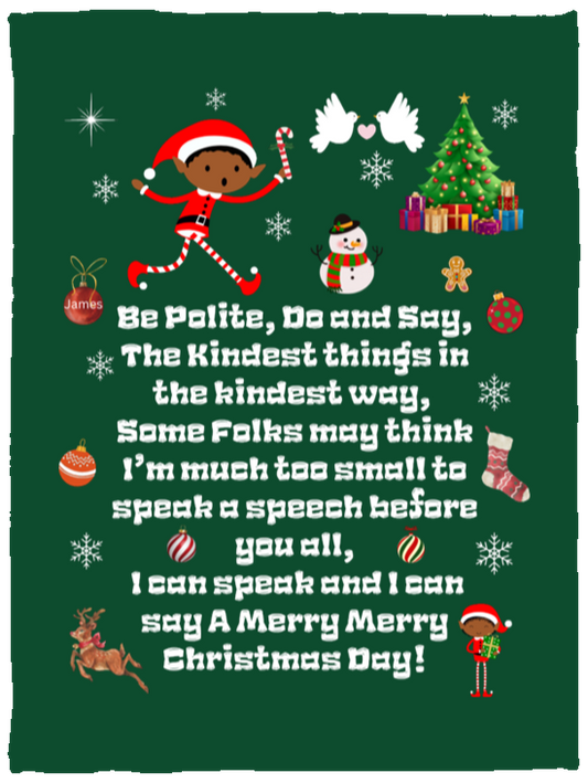 Plush Fleece Blanket - 30x40: ELF JAMES’S CHRISTMAS BLANKET