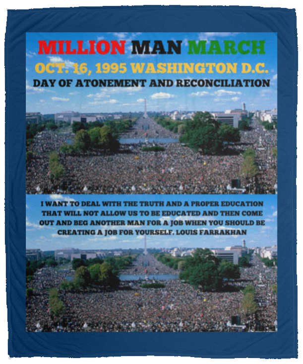 Plush Fleece Blanket - 50x60: MILLION MAN MARCH OCT. 16, 1995 WASHINGTON D.C....BLANKET