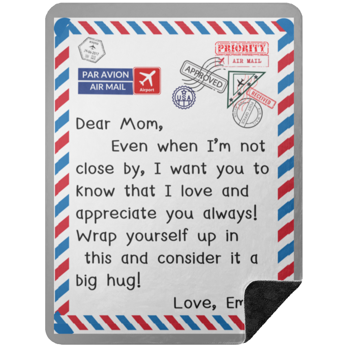 Premium Black Sherpa Blanket 60x80: DEAR MOM, EVEN WHEN I'M NOT CLOSE BY,