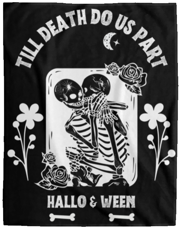 Plush Fleece Blanket - 60x80: TILL DEATH DO US PART HALLO & WEEN