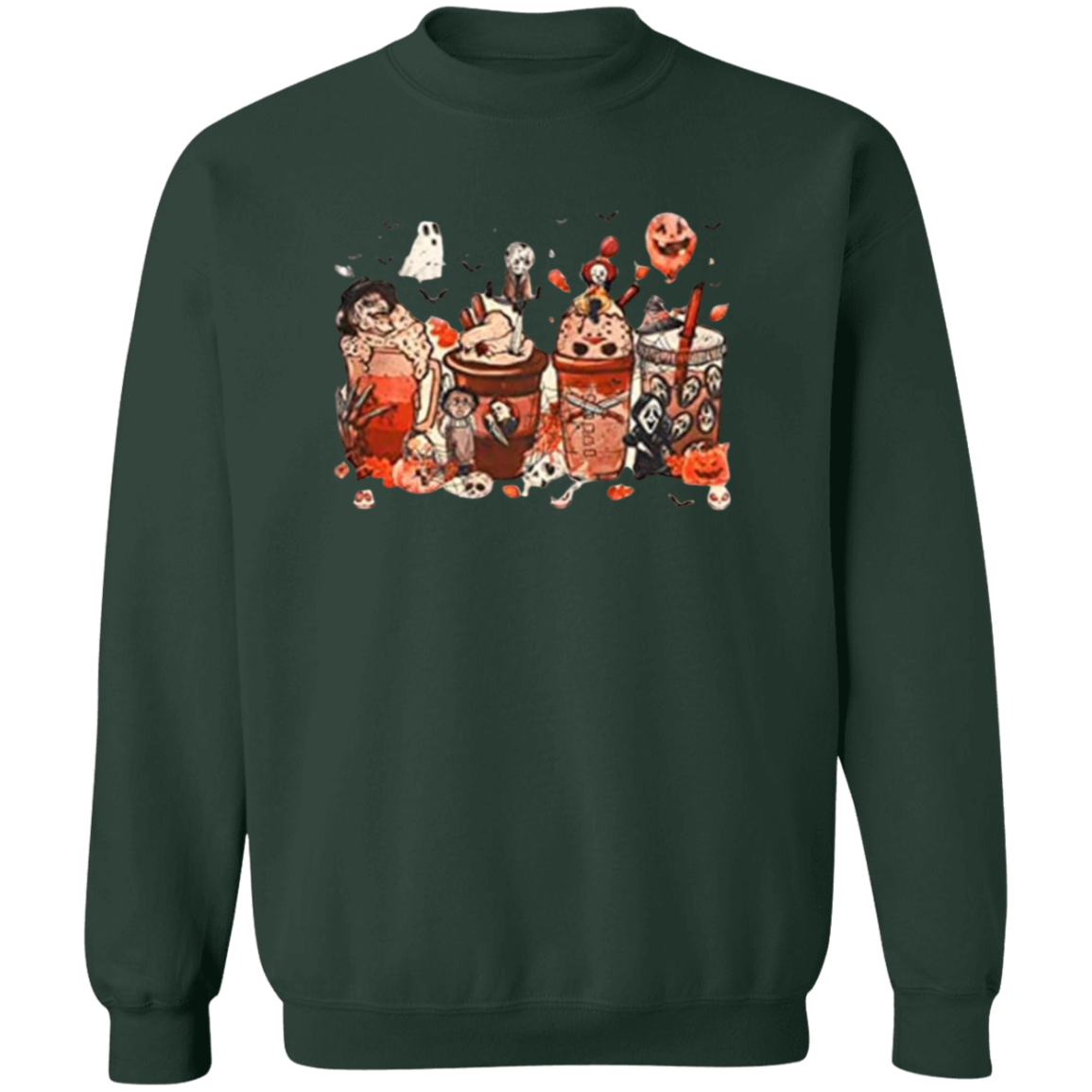 Crewneck Pullover Sweatshirt: HALLOWEEN COFFEE SWEATSHIRT