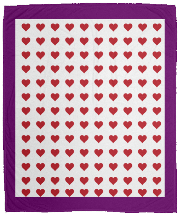 Plush Fleece Blanket - 50x60: HEARTS