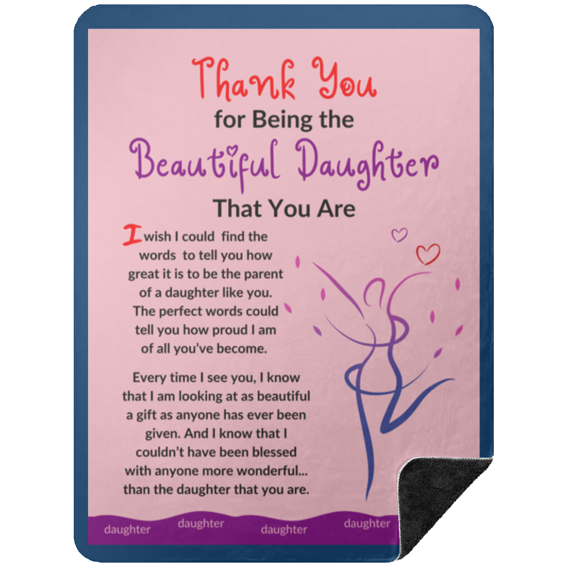 Premium Black Sherpa Blanket 60x80: Thank You for Being the Beautiful Daughter That You Are,...